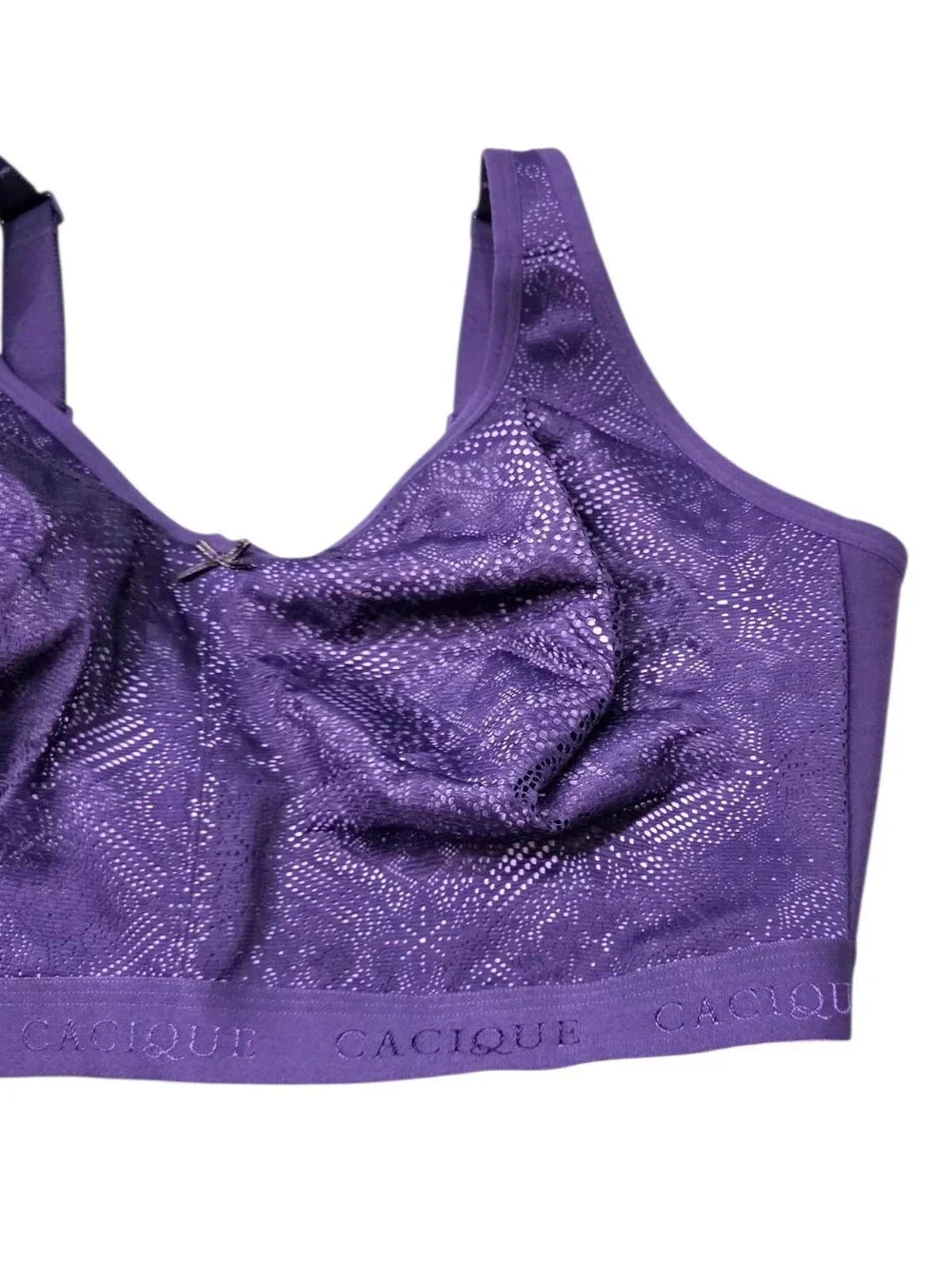 Cacique Lane Bryant 42H Purple Lace Unlined Full Coverage Underwire Bra